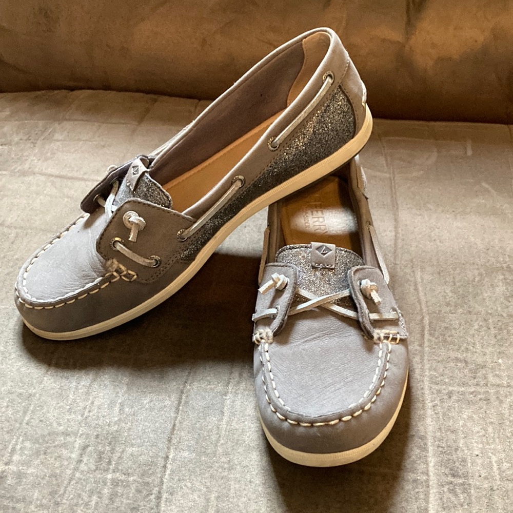 Sperry glitter boat shoes